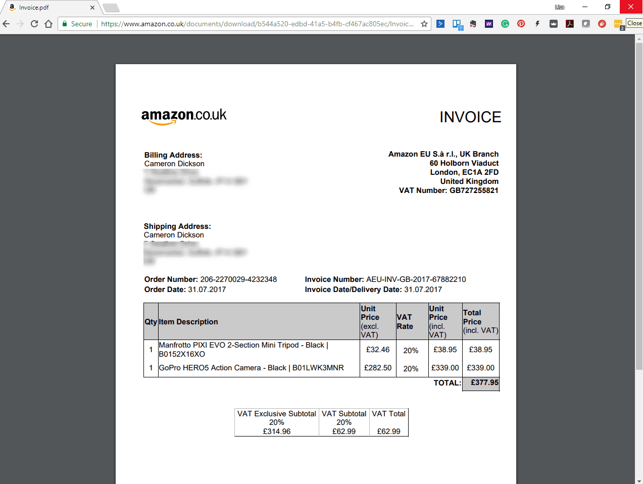 ups invoice number
