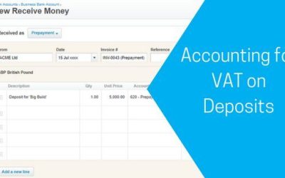 How do I account for VAT on deposits?