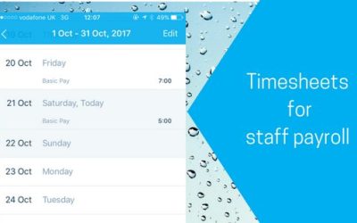 Timesheets for staff payroll