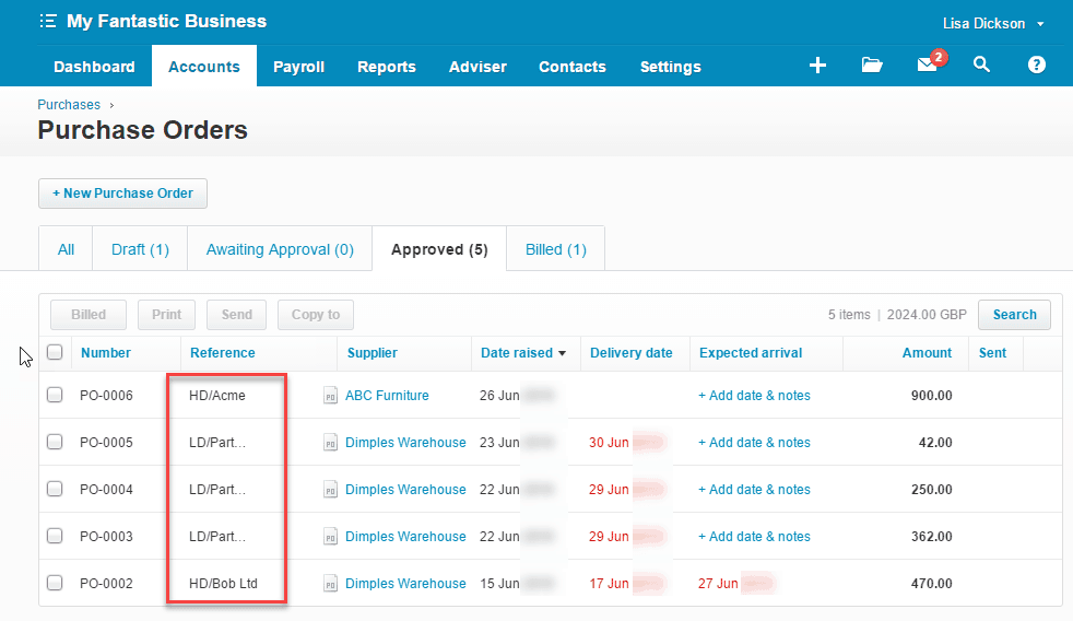 Use Standard PO References