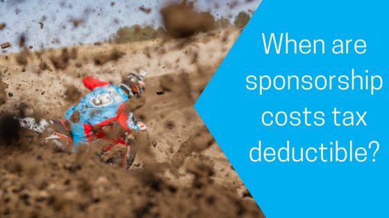 When are sponsorship costs tax deductible?